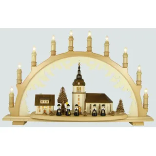 Lenk und Sohn Schwibbogen Dorfkirche Kurrende 10 flg. 230V beige