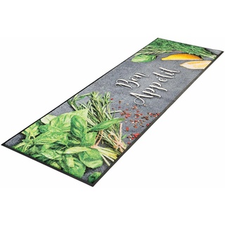 wash+dry  Kleen-Tex Küchenläufer »Bon Appetit«, rechteckig, 7 mm Höhe, Motiv Kräuter, rutschhemmend, waschbar, Küche, Teppiche, 52963867-17 grau 7 mm