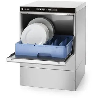 HENDI Geschirrspüler, K50, elektronische Steuerung, Tischgeschirrspüler, Gläserspüler, Geschirrspülmaschinen, mit Laugen und Spülmittelpumpe, 230V, 3.6kW, 570x600x(H)830mm, Edelstahl