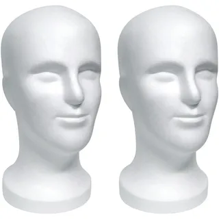 FP 2 x Styroporkopf SAM - ca. 33 cm - TOP Markenqualität MADE IN GERMANY - Farbe nach Wahl (weiss)