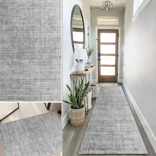 Lanmuvo Teppich Läufer 90x200cm rutschfest Küchen Teppich, Waschbar Teppichläufer Flurteppich Flur Küchenläufer für Korridor, Modern Vintage Teppichläufer für Wohnzimmer, Küche, Anpassbar