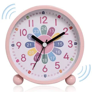 Wecker, Digitaler Wecker Für Kinder Ohne Ticken, Geräuschloser Lernwecker, Lernuhr, Kinderuhr, Kompakter Analoger Wecker Für Jungen Und Mädchen