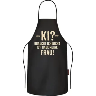 RAHMENLOS® Grillschürze Kochschürze Küchenschürze als Geschenk für Männer: Ki? schwarz