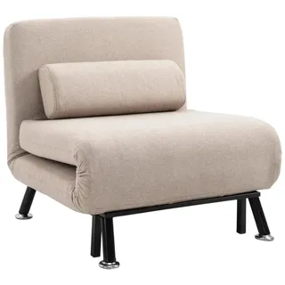 Homcom Schlafsessel 75 x 75 x 70 cm Beige mit Kissen