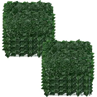 Clanmacy Balkonsichtschutz Sichtschutzhecke Windschutz Efeu Sichtschutz Blätterzaun 1x3M Grün grün