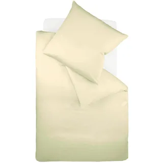 FLEURESSE Uni Interlock Jersey Bettwäsche Colours Unifarben Beige 135 x 200 cm + 80 x 80 cm