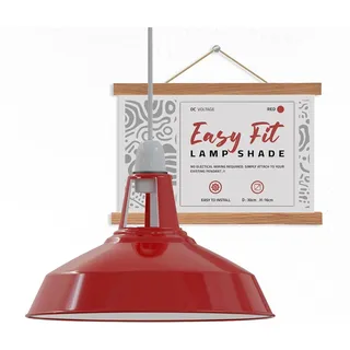 DC VOLTAGE Moderne Retro-Lampenschirme aus Metall, Deckenlampenschirme, einfach zu montierende Lampenschirme, für Vintage-Industrie-Pendelleuchten, Schlafzimmer, Küche, antiker Lampenschirm (Rot)