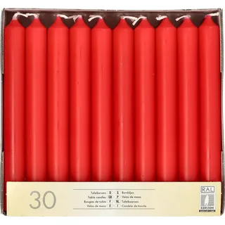 Papstar Tafelkerzen 30 St. Ø 2,1 cm 19,6 cm rot