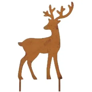 ZauberDeko Adventskranz Stecker Weihnachten Hirsch Elch Braun Rostig 3 Ausführungen Deko, Form:B