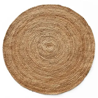 Karat Teppich Jute Rund, Handgewebter Naturteppich, In verschiedenen Ausführungen beige Ø 150 cm