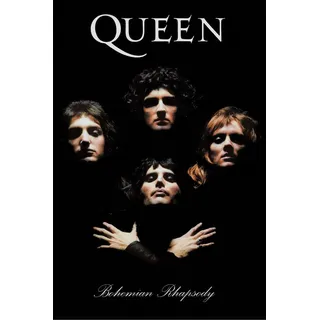 BUY ART FOR LESS Offiziell lizenziertes Queen Bohemian Rhapsody 1975 Group Portrait Art Poster – 91,4 x 61 cm – dekorativer Druck – Posterpapier – fertig zum Rahmen