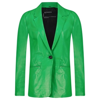 OAKWOOD Blusenblazer Damen Lederblazer MEG (1-tlg) grün