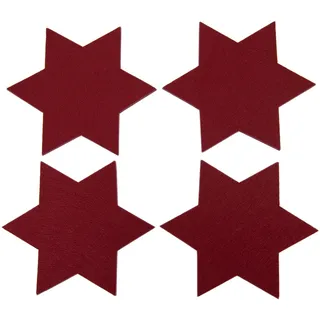 Filzuntersetzer Sterne 4er Pack Weinrot Ø 15cm für Tisch und Deko - Weihnachten