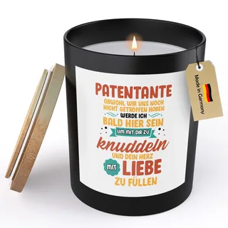 (HANDGEMACHT) Spruchkerze Du Wirst Patentante Schwangerschaft Geschenk Frauen Werdende To Be Sojawachs Kerze im Glas Handgemacht Duft Deko Nachhaltig - ZITRUS