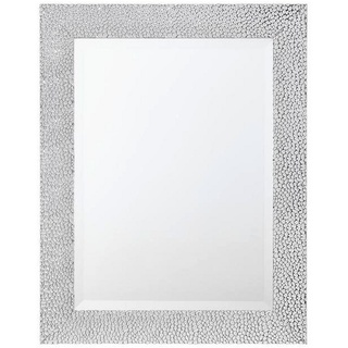 Carryhome Wandspiegel, Metall, Kunststoff, Glas, rechteckig, 55x70x2 cm, Facettenschliff, senkrecht und waagrecht montierbar, Spiegel, Wandspiegel