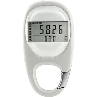 3D Schrittzähler mit Clip, Einfacher Walking Schrittzähler mit Großer LCD-Anzeige, Verfolgen Sie Schritte Kilometer und verbrannte Kalorien, Weiß