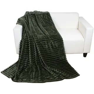 Mojawo Wohndecke Kuscheldecke Wolldecke Sofadecke Cord Optik 150x200cm