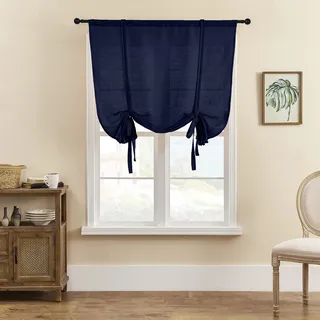 SIMPVALE Raffrollo 1 Stück, Größe 80 x 140 cm, Dunkelblau Voile Vorhang | Raffinierte Voile‐Vorhänge, Schützen Sie Ihre Privatsphäre, Halbdurchsichtige Gardinen für Schlafzimmer, Badezimmer und Küche