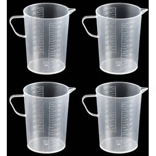 Messbecher 100ml 4er Set mit 5ml Teilung Küche Labor Garten