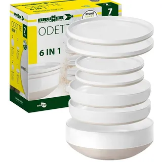 BRUNNER Geschirr-Set BRUNNER Camping Geschirrset ODETTE (7, 12, 16-tlg) WHITE AntiSlip (7-tlg)