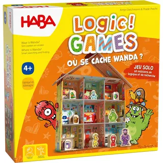 HABA Logic! Games – Wo versteckt Sich Wanda? – Gesellschaftsspiele – Logikspiele – 60 Puzzles – 4 Jahre und mehr – 306808