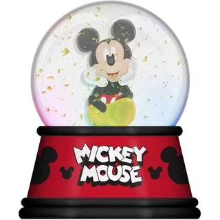 Silberne Schneekugel mit Disney Micky Maus, 100 mm