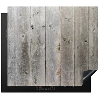 MuchoWow Herd-Abdeckplatte Regale - Grau - Holz, Vinyl, (1 tlg), Ceranfeldabdeckung Küche, Herdabdeckplatte Einteilig, 60x52 cm grau 60 cm x 52 cm x 0.2 cm