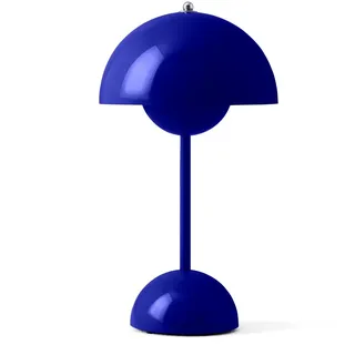 &Tradition - Flowerpot Akku Tischleuchte VP9 mit magnetischem Ladekabel, glänzend, kobaltblau
