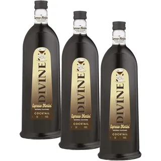 Pure Divine - Tasty Espresso Martini Likör, Aromatisierter Vodka-Cocktail - 15 Prozent Vol (1 x 0,50 l) (Packung mit 3)