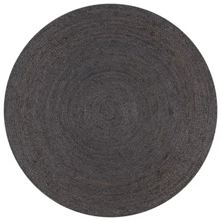 vidaXL Jute Rundteppich 150 x 150 cm Dunkelgrau