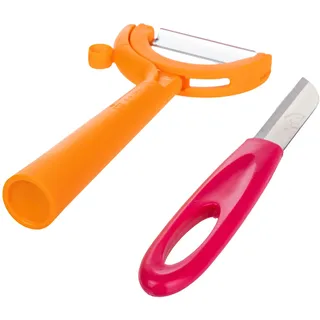 Tupperware Schälfix Twist Profischäler – Universalschäler mit drehbarer Klinge – Gemüseschäler & Kartoffelschäler für Obst und Gemüse – Ergonomischer Sparschäler, Küchenhelfer (inkl. Geschenk-Artikel)