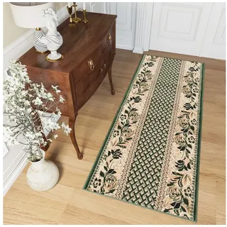 Tapiso Läufer ATLAS, rechteckig, Höhe: 8 mm, Meterware Flur Kurzflor Küche Wohnzimmer Schlafzimmer beige|grün 60 cm x 300 cm x 8 mm