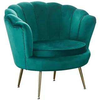 SalesFever Loungesessel Clam Samt 76 x 78 x 76 cm Grün mit gepolstertem Sitz