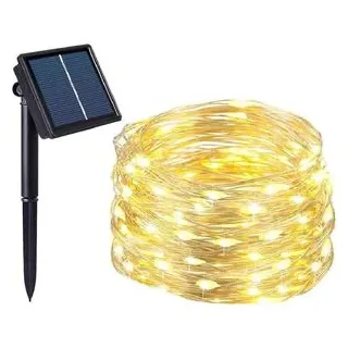 salcar Lichterkette Kunststoff 10 m 100 LEDs spritzwassergeschützt Warmweiß