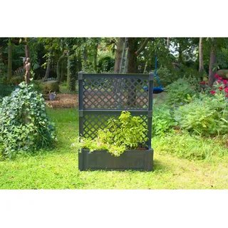 KHW Pflanzkasten groß mit Zentralspalier 100 x 43 x 140 cm Anthrazit