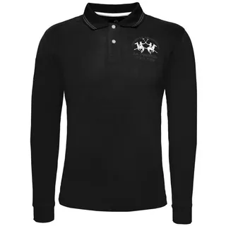 La Martina Langarm-Poloshirt XMP307 Herren schwarz XXL