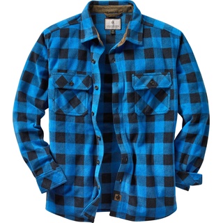 Legendary Whitetails Herren Navigator Fleece Button Up Shirt, Liberty Buffalo Plaid Blue, 4X-Groß