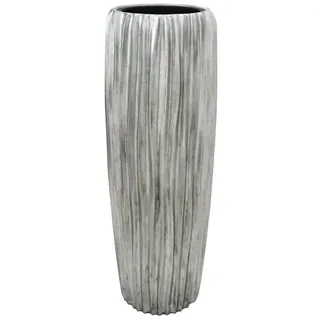 Flingora Bodenvase Minga, mit Einsatz - Fiberglas - Indoor - Silber - Höhe 97 cm silberfarben Ø 34 cm x 97 cm