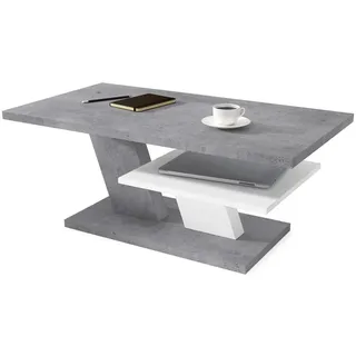 designimpex Couchtisch, Hellgrau, Holzwerkstoff, 110x45x60 cm, Wohnzimmer, Wohnzimmertische, Couchtische