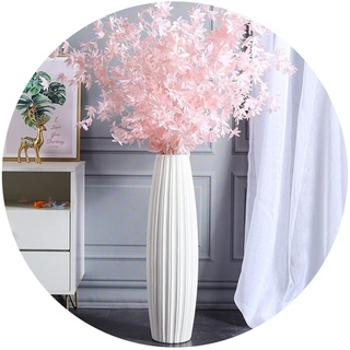 61 cm hohe Bodenvase, dekorative große Keramikvase, weiße Vase, gestreifter Blumenhalter für Wohnzimmer, Küche,