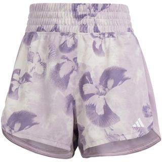 adidas Women's Pacer Essentials AOP Flower Tie-Dye Knit Shorts Lässige, Preloved Fig, S