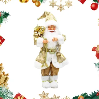 Generisch Weihnachtsmann Dekoration | 46 cm Stehende Weihnachtsmann Figur | Sammelbare Figur Für Dekoration,für Zuhause Tisch Fenster Kamin Freunde Kollegen Verwandte