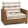 Sitzkissen 60 60 Weiß-beige gestreift