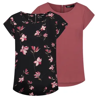 Only T-Shirt Damen Regular Fit ONLVIC 2er Pack in verschiedene | Gr.: 40