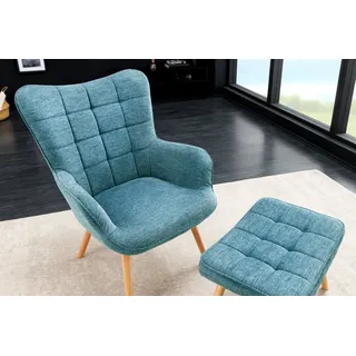 Riess-Ambiente Sessel SCANDINAVIA Strukturstoff 72 x 98 x 79 cm Blau