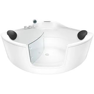 AcquaVapore Badewanne mit Tür Eckbadewanne 140 x 140 cm (S60-EH)