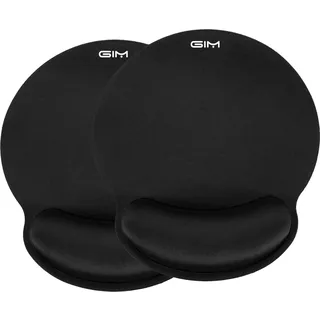 GIM Mauspad Gelkissen Mousepad mit Handauflage Ergonomisches Mauspad Tastatur Handgelenkauflage Gelkissen Mausunterlage für Computer und Laptop (Schwarz Zweierpack)