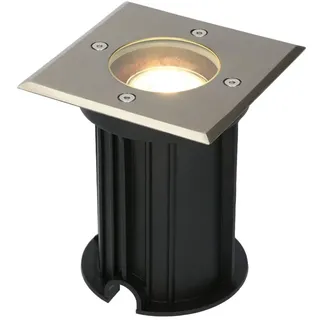 HOFTRONIC - Ramsay Terrassen Einbaustrahler GU10 Edelstahl Eckig 4 Watt 345 lumen Boden Licht 2700K Extra Warmweiß LED Einbauleuchte IP67 Wasserdicht - Dimmbarer Bodeneinbauleuchte außen