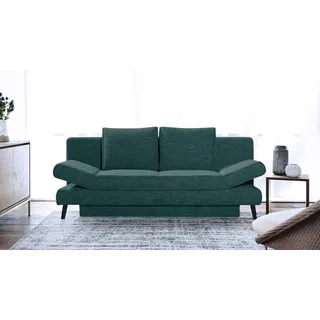 Schlafsofa Funktionssofa Schlafcouch Sidney in Stoff türkis Federkern Bettkasten
