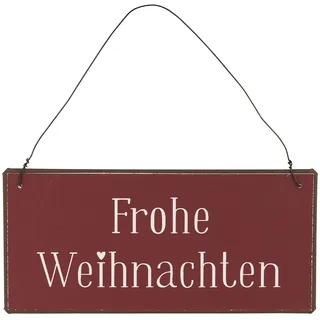 Ib Laursen - Wandschild Metallschild Schild "Frohe Weihnachten" Rot 70213-00